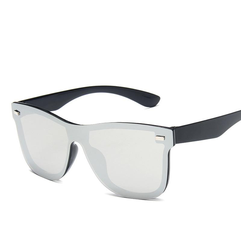 

New Fashion One piece Sunglasses Trend Personality Brand Design Protection Reflective Frameless Sunglass Driving glasses UV400 Other