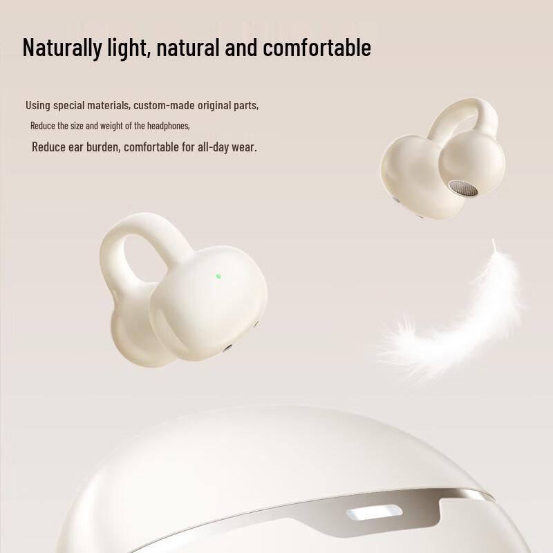 OKSJ 2025 Wireless Open-Ear Clip-On Bone Conduction Earbuds