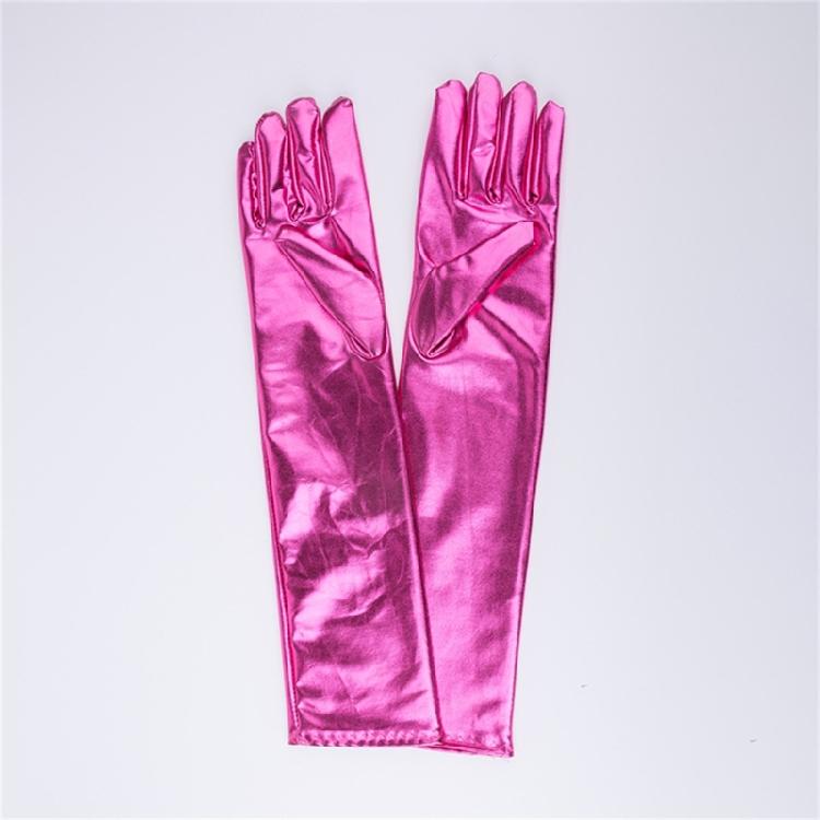 Women Wet Look Metallic Long Gloves for Wedding Opera Party Dress Accessories