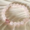 Natural Rose & Strawberry Quartz Pink Fashion Bracelet