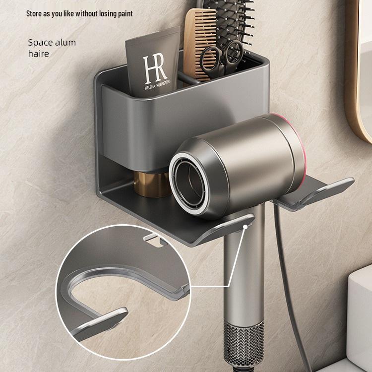 Wall-Mounted Punch-Free Dyson Hair Dryer Storage Bracket for Bathroom