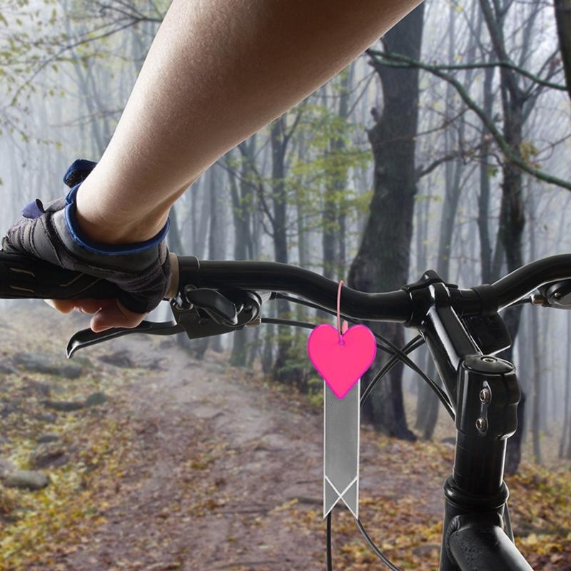 Love Heart Ribbon Bike Reflective Warning Strips High Brightness Multifunction Night Cycling Pendant Bike Equipment