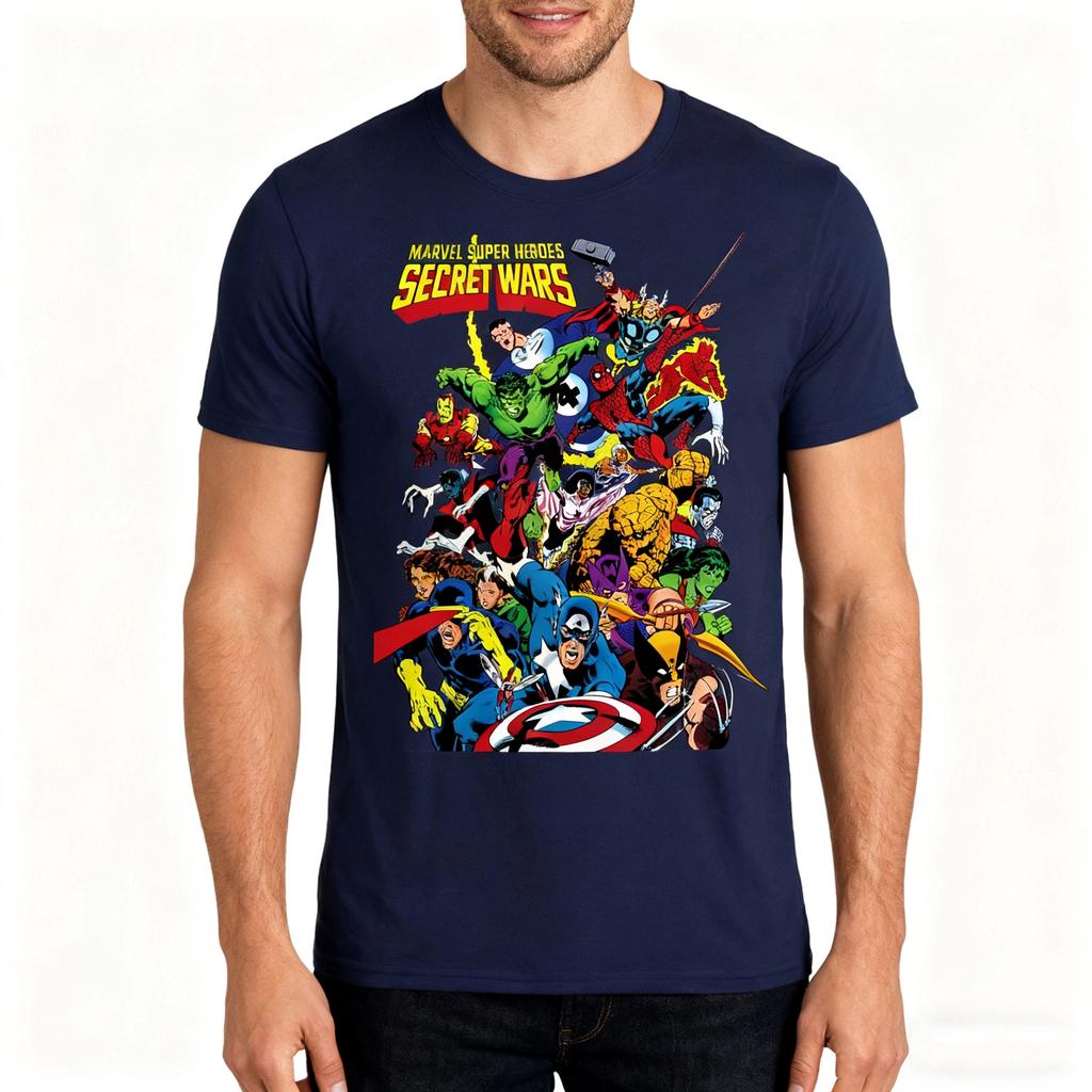 Marvel Fashion Trend Men's T-shirt, Pure Cotton, Comfortable, High-quality Short-sleeved, Casual and Breathable for Men