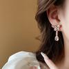 Korean Luxury Crystal Flower Butterfly Earrings For Women Sweet Zircon Drop Earrings Girls Party Jewelry Bijoux Gifts
