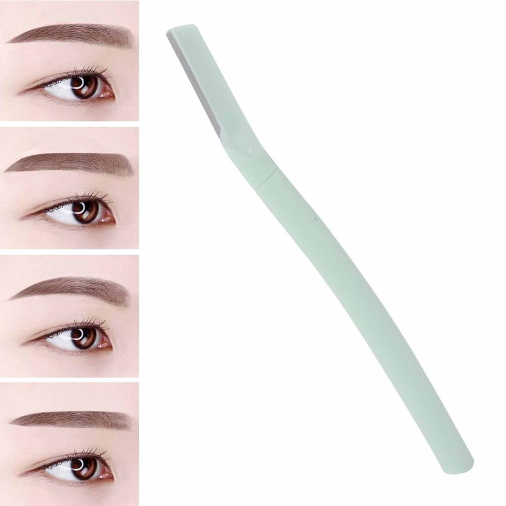 Zastřihovač obočí Nerezový Protiskluzový Zelený Holicí strojek na obočí s Bezpečnostním krytem pro úpravu obočí a holení obličeje