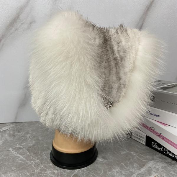 

Полосатая зимняя шапка из натурального меха, вязаная норковая лисья меховая шапка со стразами, стильные теплые уличные шапочки для девочек, женские шапки из натурального меха head size 55-59cm