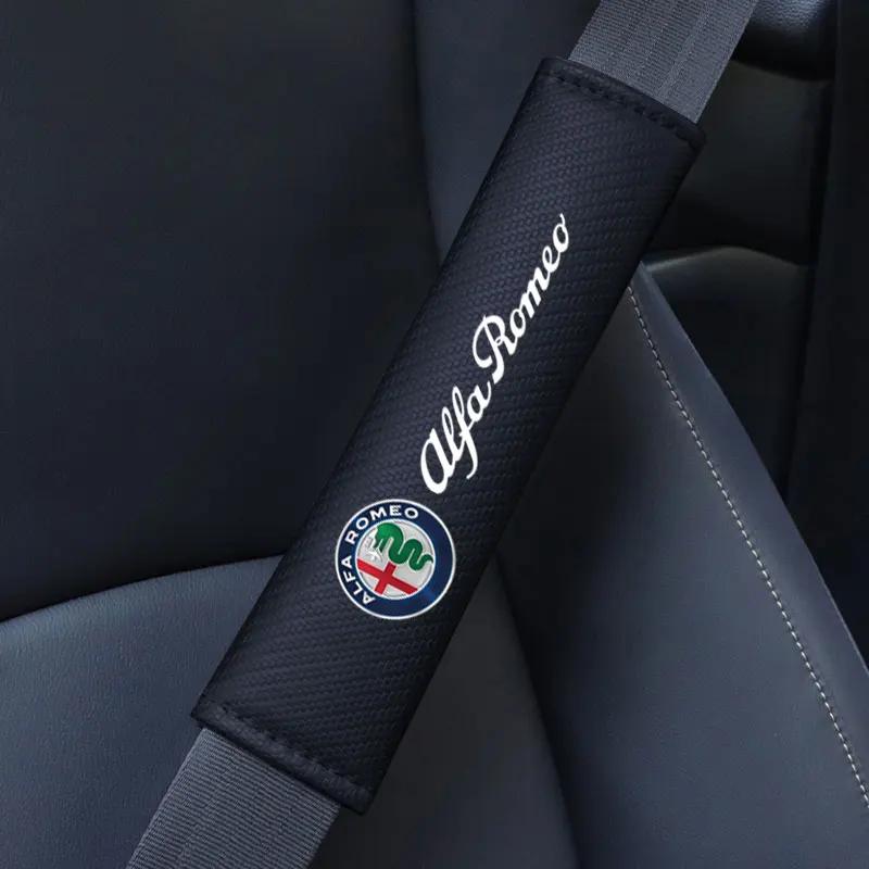 Car Stickers For Alfa Romeo Car Seat Belt Shoulder Pad Comfort Safety Belt Protective Cover For Alfa Romeo giulietta 159 mito gi