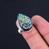 Natural Titanium Druzy 925 Silver Statement Promise Boho New Ring Jewelry US 8.5