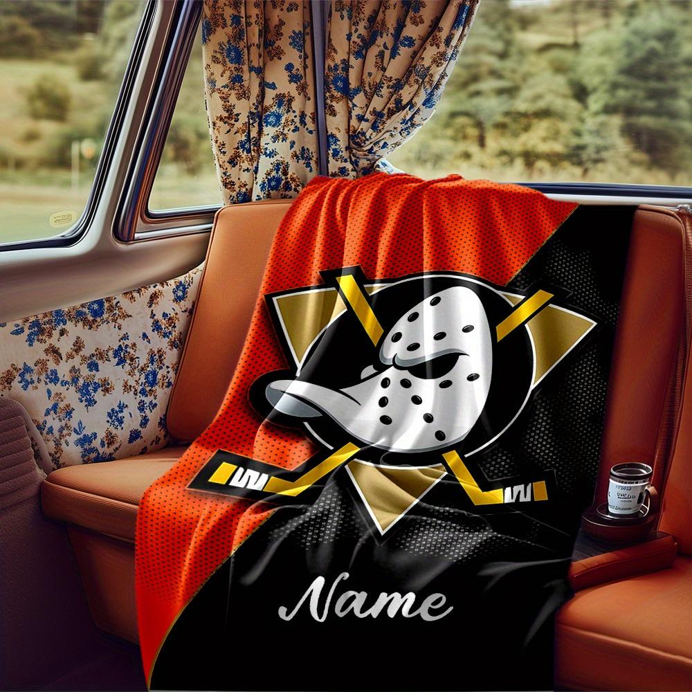 Anaheim Ducks Hockey Logo Rv Blanket Personalized Name Soft Comfortable Stylish Rv Blanket Car Blanket Perfect For Rv Travel Rv Camping Rv Outdoor Rv