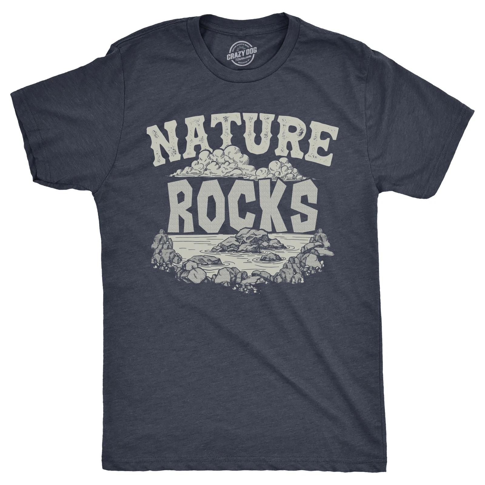 Mens Nature Rocks T Shirt Funny Outdoor Geology Lovers Joke Tee for Guys XXXL