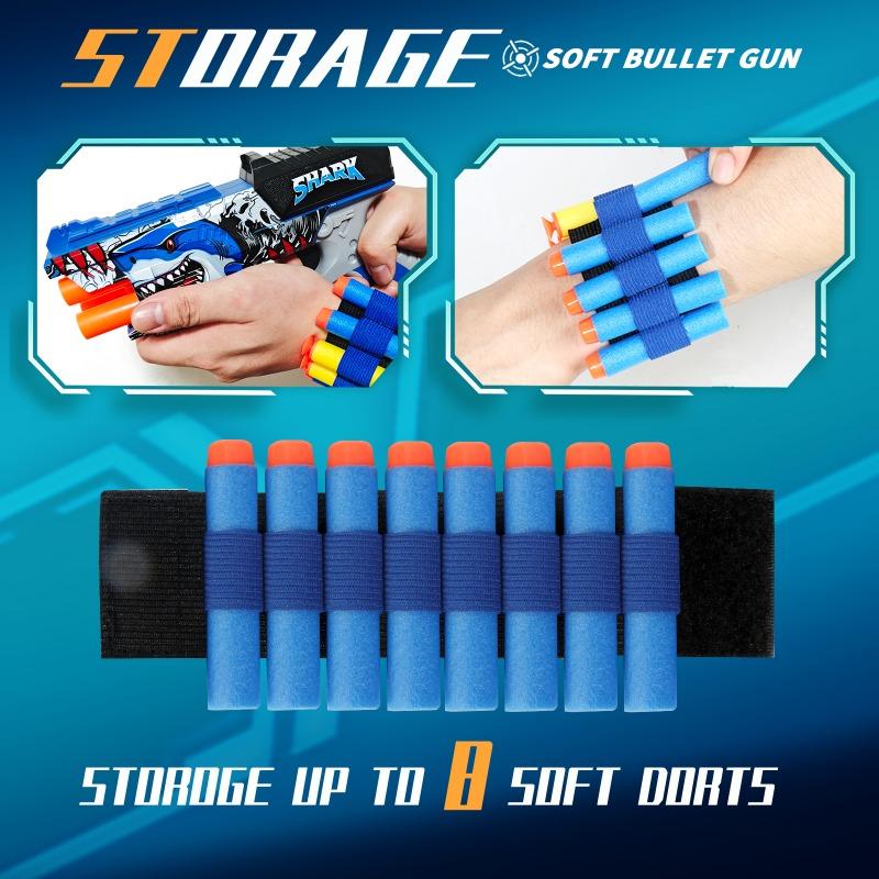 4-S Shark Graffiti Toy Blaster Set with Target EVA Soft Foam Darts Wrist Strap Interactive Shooting Game for Kids Boys Gift