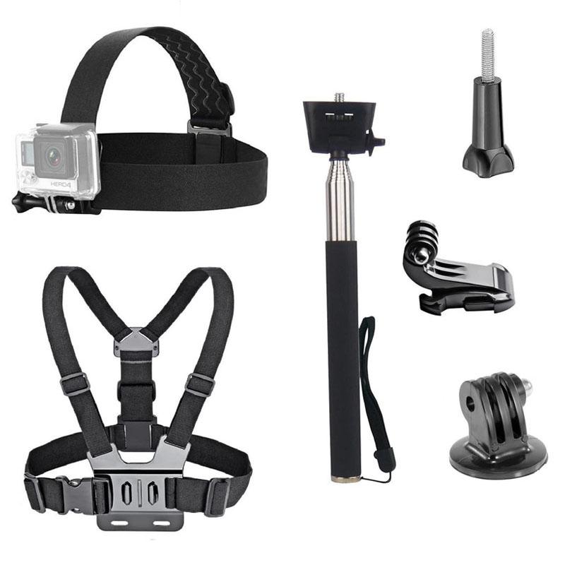Accessories Bundle Kit Head Strap Chest Harness Selfie Stick For Gopro Hero 13–2 Akaso Ek7000 Brave Action Cameras чёрный
