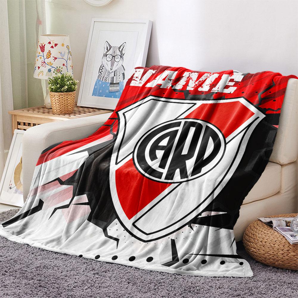 Custom Name,Club Atlético River Plate Printed Flannel Blanket, soft throw for bedroom sofa, washable, Christmas present, great gift.