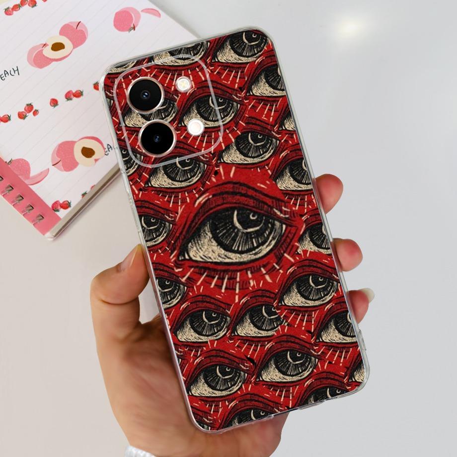 For Vivo Y28 4G Case Coque Clear Silicone Soft Back Cover For Vivo Y28 5G Y28s 5G Phone Bumper Coque Funda Dinosaur Cat Dragon