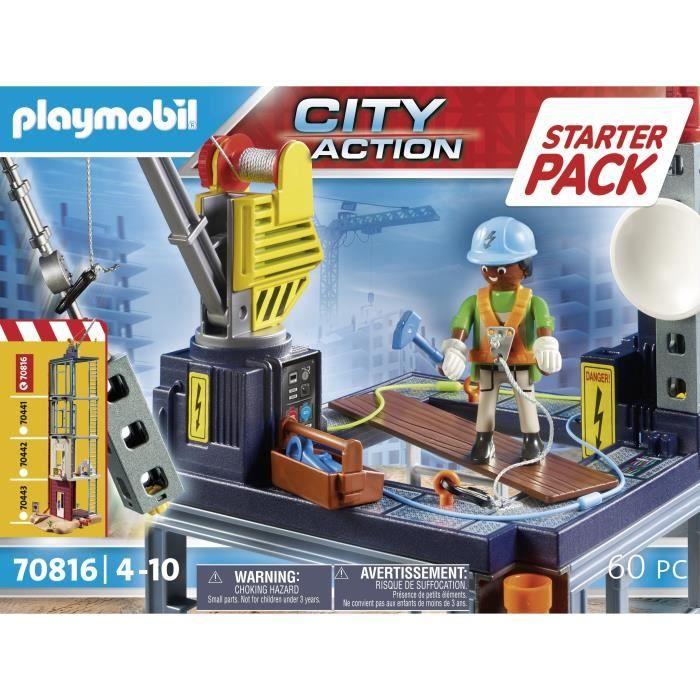 Playmobil - 70816 - city action la construction - starter pack - plateforme de construction