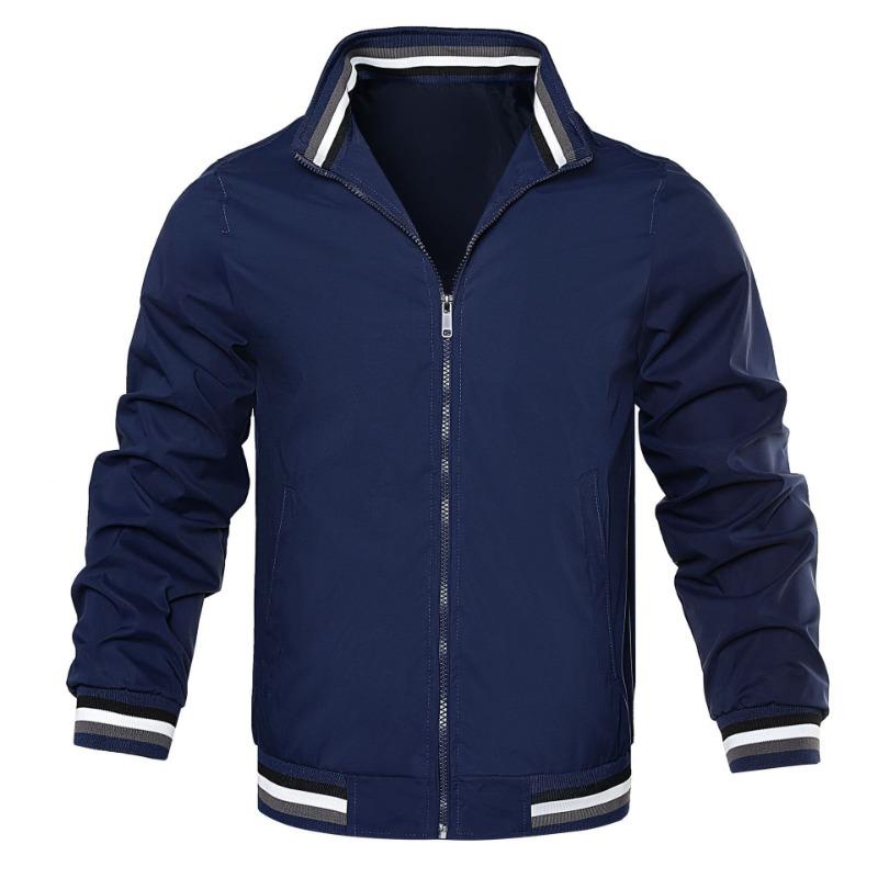 

Men s New Solid Color Cardigan Jacket Casual Men s Coach Jacket S
