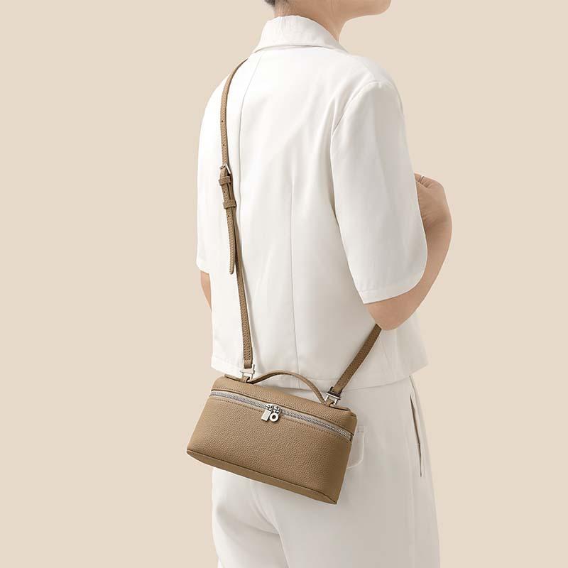 Summer Bag First Layer Cowhide Lp19 Lunch Box Bag Women'S Hand Leather Women'S Bag Shoulder Messenger Bag