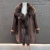 ~ Excellent fur, raccoon fur collar, suede jacket, down jacket