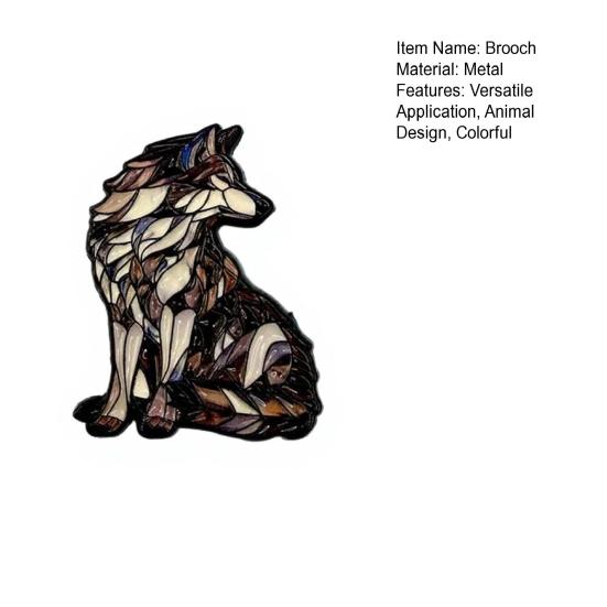 Wildlife Enamel Brooch Cute Animal Lapel Pin Colorful Hummingbird Fox Wolf Brooch Pin for Women Men Scarves Hats T-Shirts