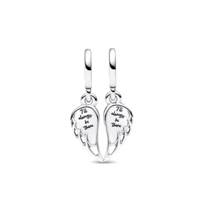 Pandora Shining Angel Wings Combination 925 Silver Synthetic Cubic Zirconia Pendant Women's Silver 792821C01