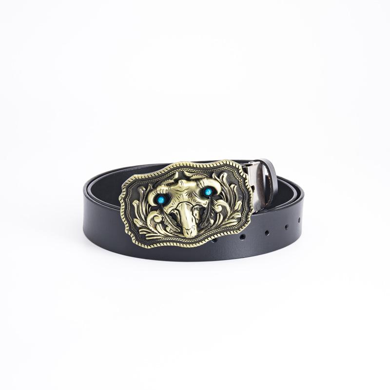 Sheep Totem Personality Ethnic Style Belt Fashion Whole Cowhide Retro Belt Ghost Knights Jeans Belt