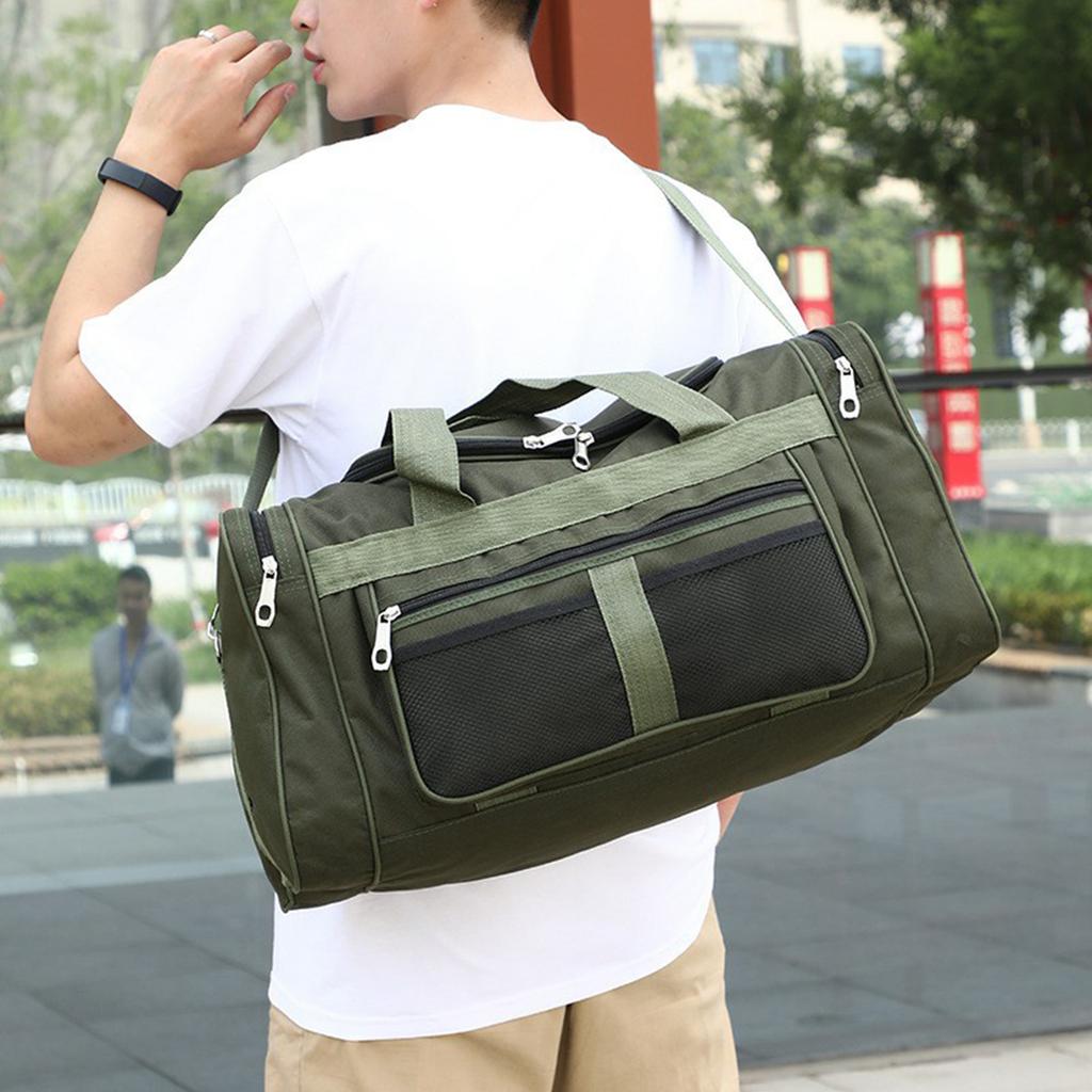 Gym Sport Bag with Compartment and Side Pocket for Men Women Vacation Camping Large Capacity Foldable Travel Duffel Bag