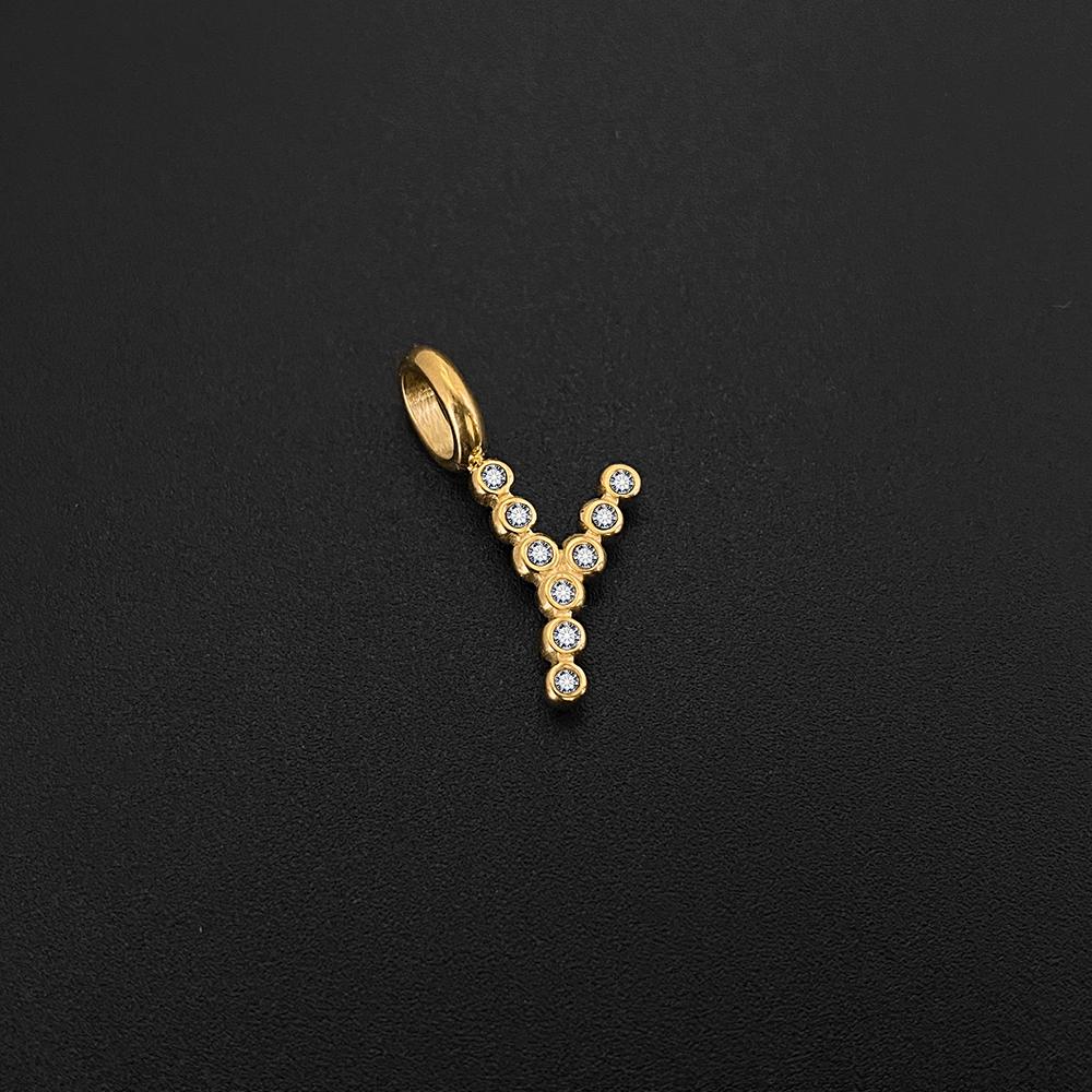 eManco Stainless Steel Style 26-Letter Pendant with Crystal Elements Suitable for Daily Wear Dating Social Fashion Jewelry