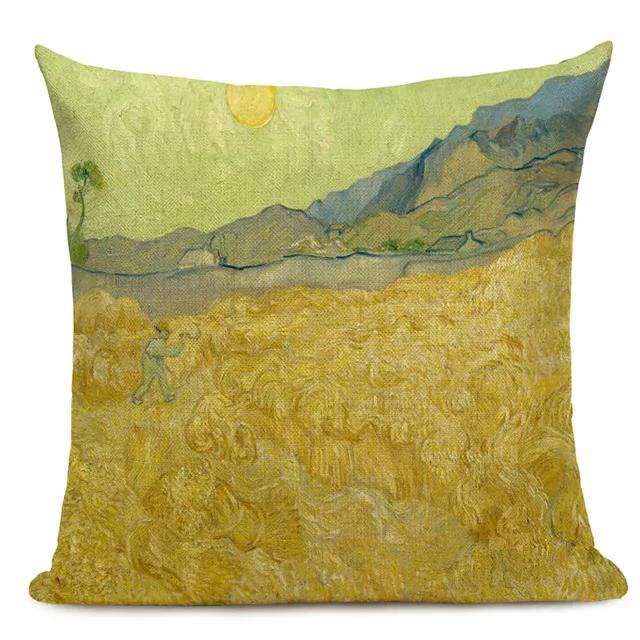 Van Gogh Oil Painting Art Decorative Cushion Cover Throw Pillow Case for Sofa, Car , and Office Decor 45x45CM Pillow Cover