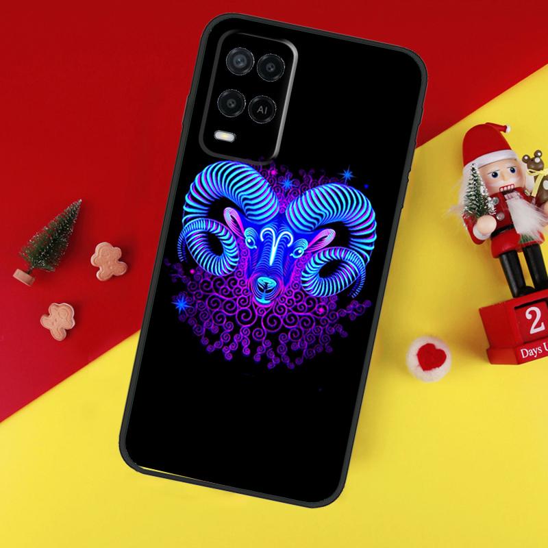Neon Zodiac Signs Case For Oppo A78 A98 A18 A38 A58 A5 A6 Pro A54 A74 A94 A17 A57 A80 A60 A40 A96 A76 A16 A15