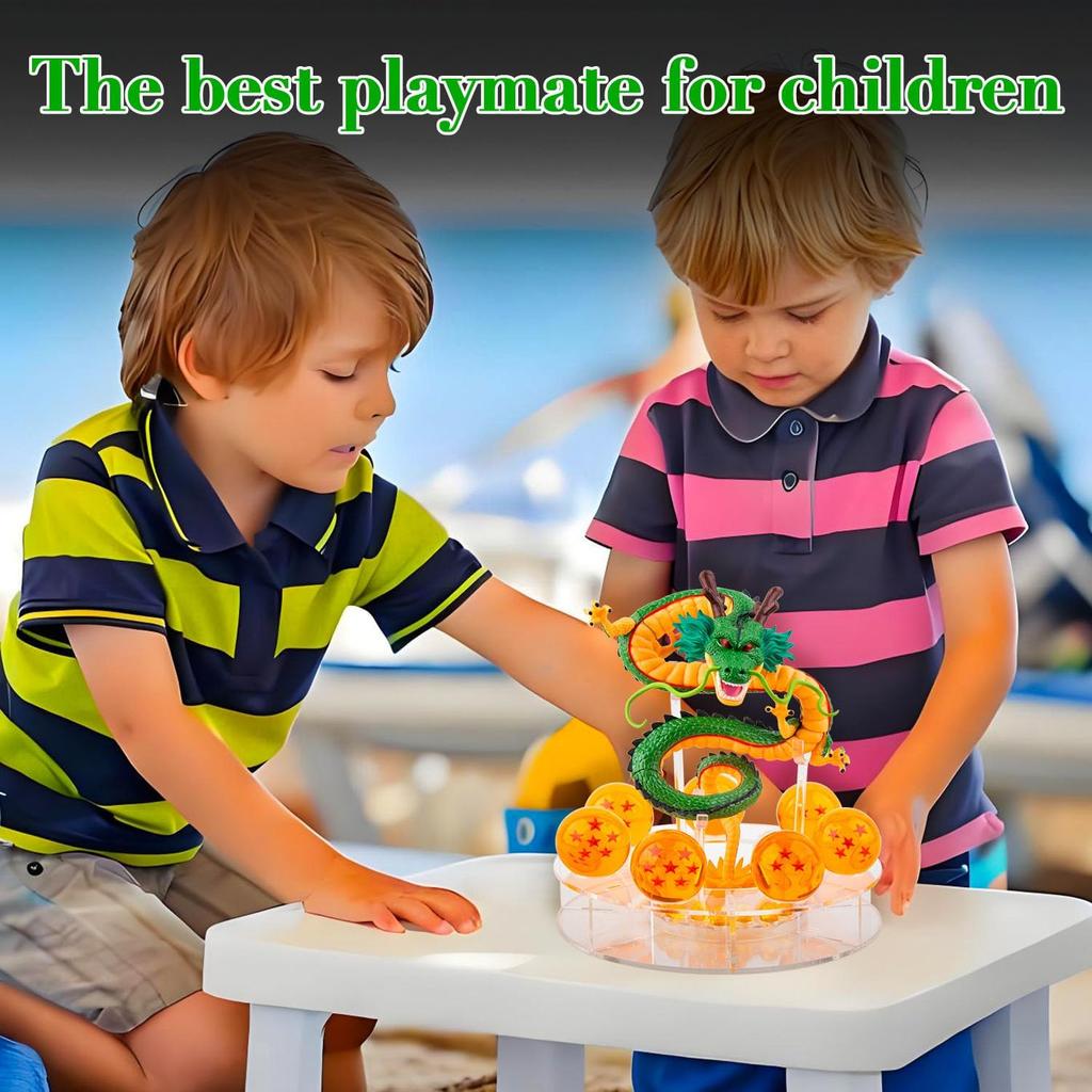 Shenron Figure Dragon Set -Shenlong Dragon Statue+3.6cm Crystal Ball+Acrylic Base,Perfect for Display and Collection,Great Gift for Enthusiasts