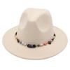 Wholesale New Bead Top Hat Literary Jazz Hat Men'S And Women'S Felt Hat Sunshade Woolen Hat British Tibetan Hat