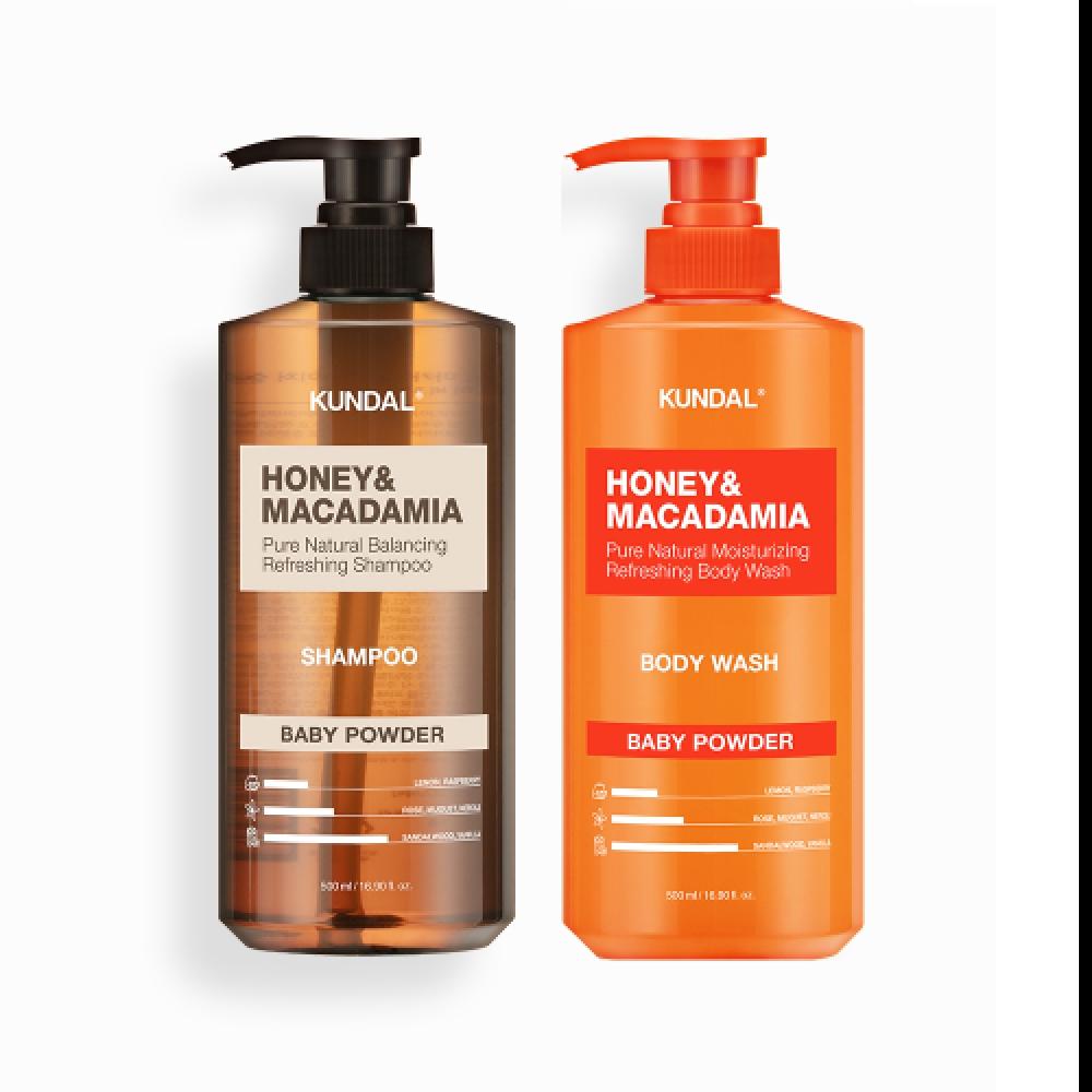 Набор Kundal Perfume Hair Body Set  Шампунь Nature 500мл + Гель для душа Pure 500мл pink grapefruit