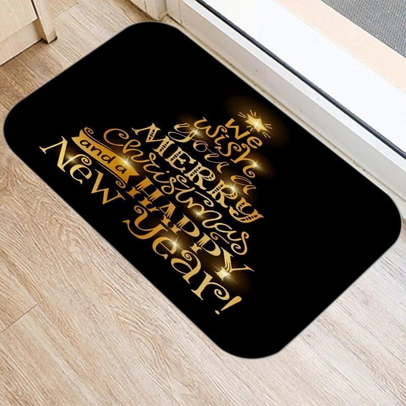 Χαρούμενα Χριστούγεννα και Πρωτοχρονιά διακόσμηση πατάκι πόρτας εισόδου διακόσμηση σπιτιού σαλονιού διάδρομος μπάνιου αντιολισθητικό πατάκι