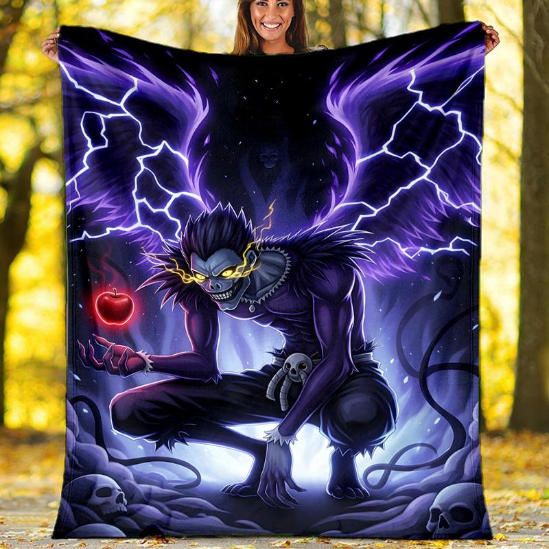 1pc D-Death Note2 Theme Blanket - Digital Print, Polyester, Cozy for All Seasons, Perfect for Outdoor, and Travel