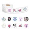 500 Stickers/roll Dance Personality Roll Stickers Creative Cartoon Stickers Children's Rewards Encouragement Decorative Seal Stickers