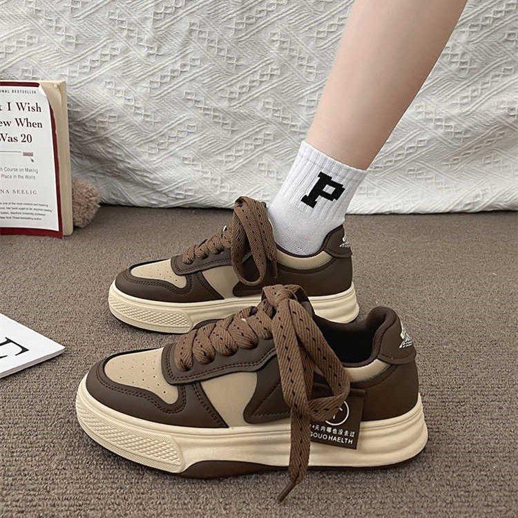 Board Shoes Women's 2025 Spring New Korean Version of Platform Niche Muffin Casual Student Sports Fashion Dad Shoes