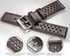 [hemsut H] Genuine Leather Watch Band, Perforated Design, Soft and Flexible, Italian Vegetable Tanned Leather Quick Release Band