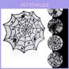 Exquisite Black Lace Halloween Table Cloth Cover With Elegant Spider Pattern For Spooky Decor