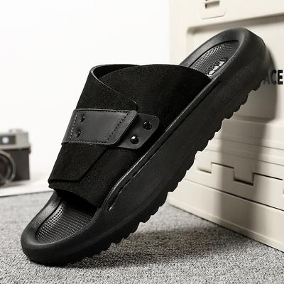 Hausschuhe Herren 2025 Sommer neue rutschfeste und leichte Strandschuhe trendige Marke auf Scheiße treten Gefühl dicksohlige Indoor Ein-Wort-Schlappen