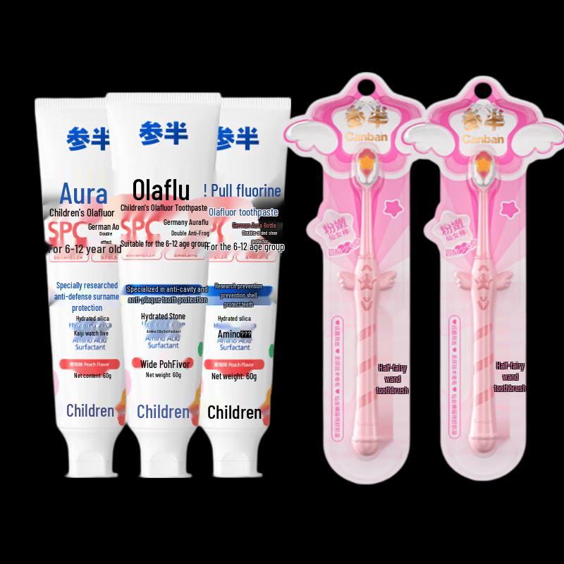 

Cansen Kids Peach Olafluor Toothpaste & Toothbrush Set