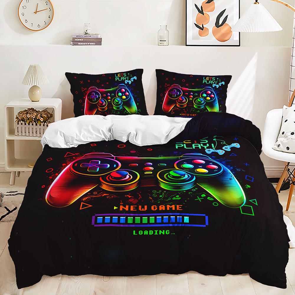 Grenzüberschreitendes Gaming-Controller-Bettbezug-Set - 3-teilige Bettwäsche für Kinderzimmer (Europäischer/Amerikanischer Stil)