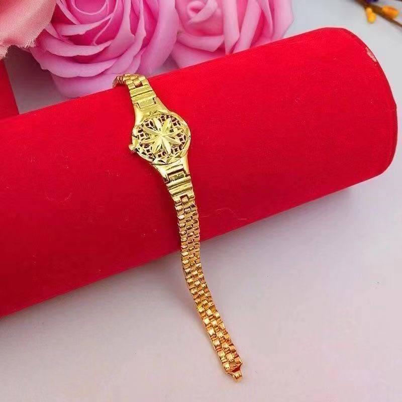 Sand Gold Engraved Ornamental Bracelet Watch for Women – New Fashion Trend