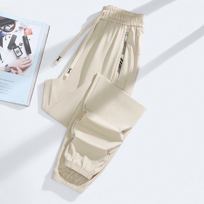 Men's Thin Ice Silk Summer Sun Protection Joggers - Breathable, Quick-Drying Outdoor Sports Pants for Running