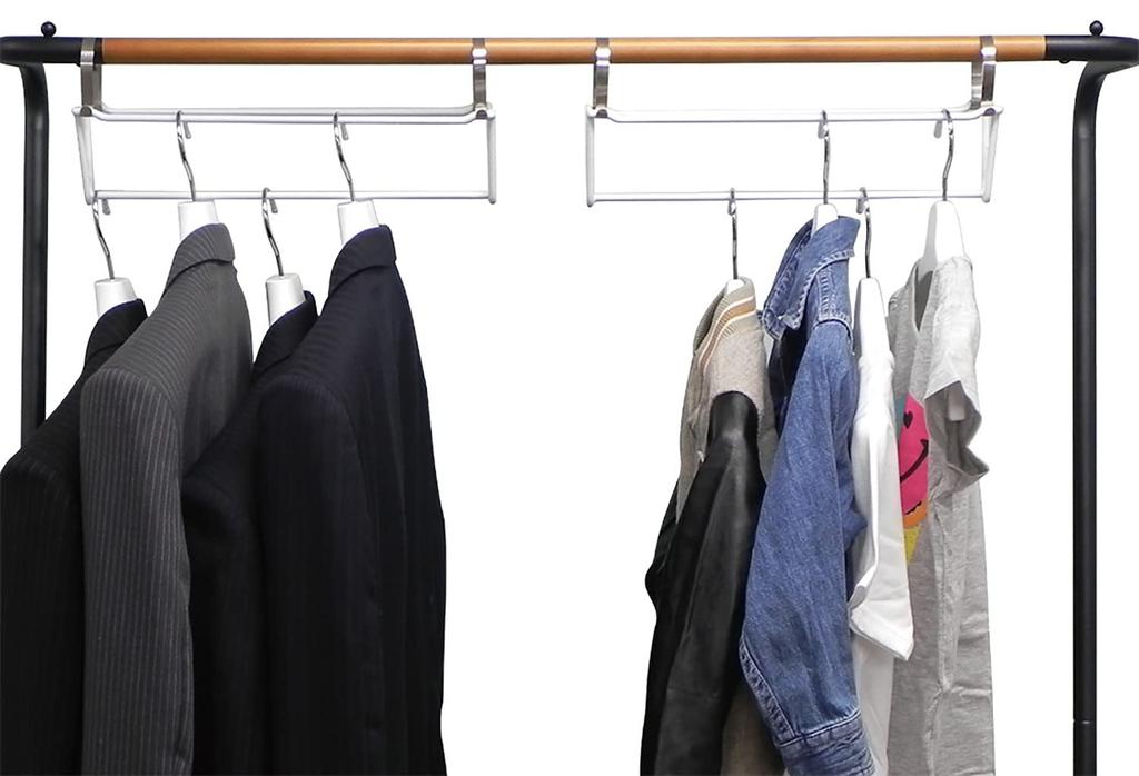 Shinko Hanger (Shinkohanger) Improves Storage Efficiency with a Set of 2 V-Shaped Space Hooks for White Clothes, Clothes, Closet Organization,