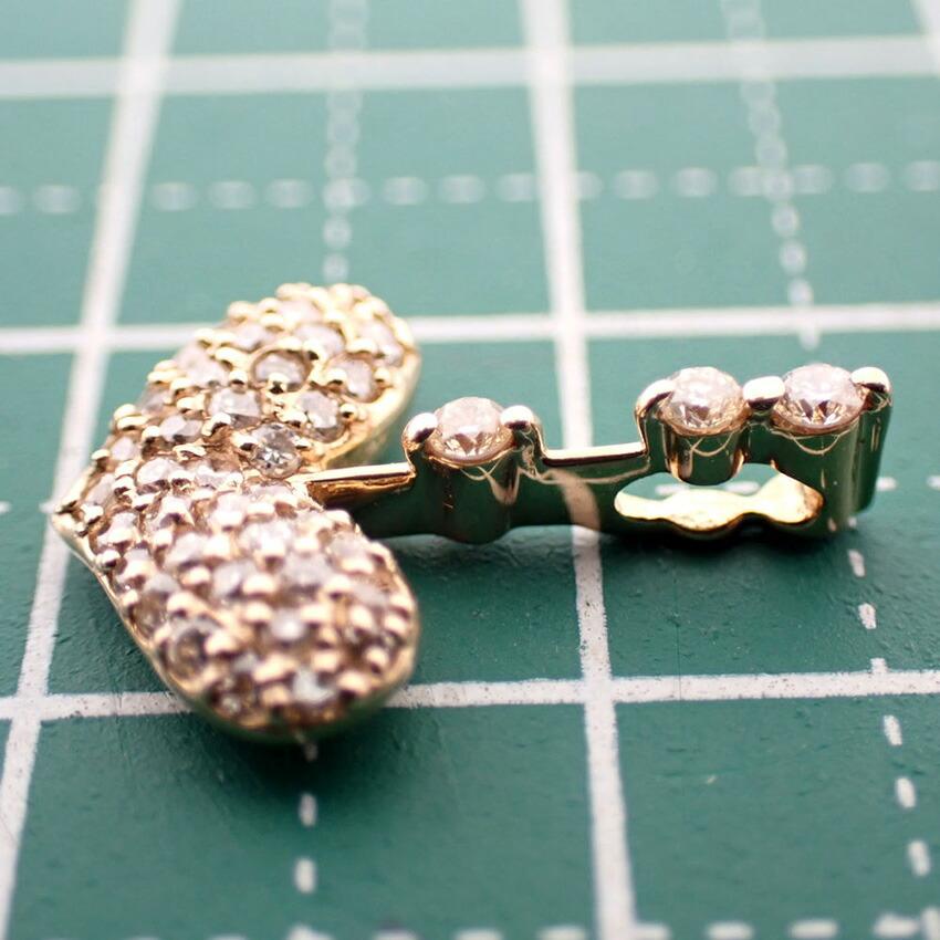 [Used] K18 Diamond Heart Pendant Top / J55-40