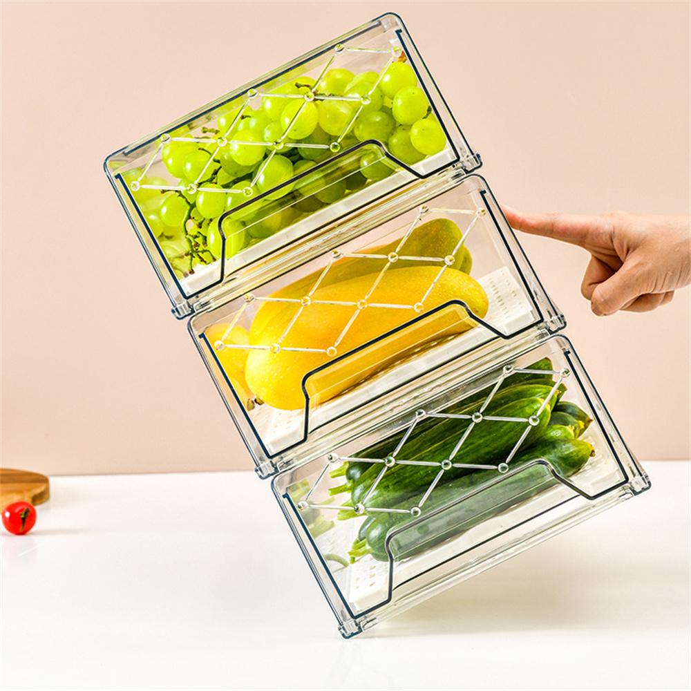Fruit Preservation Box Refrigerator Storage Drawer Fresh Storage High Transparency Boxes Refrigerator Storage Box Crisper Cans