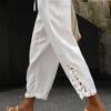 Women Casual Lightweight Drawstring Elastic Waist Pants with Pockets, S-XXL