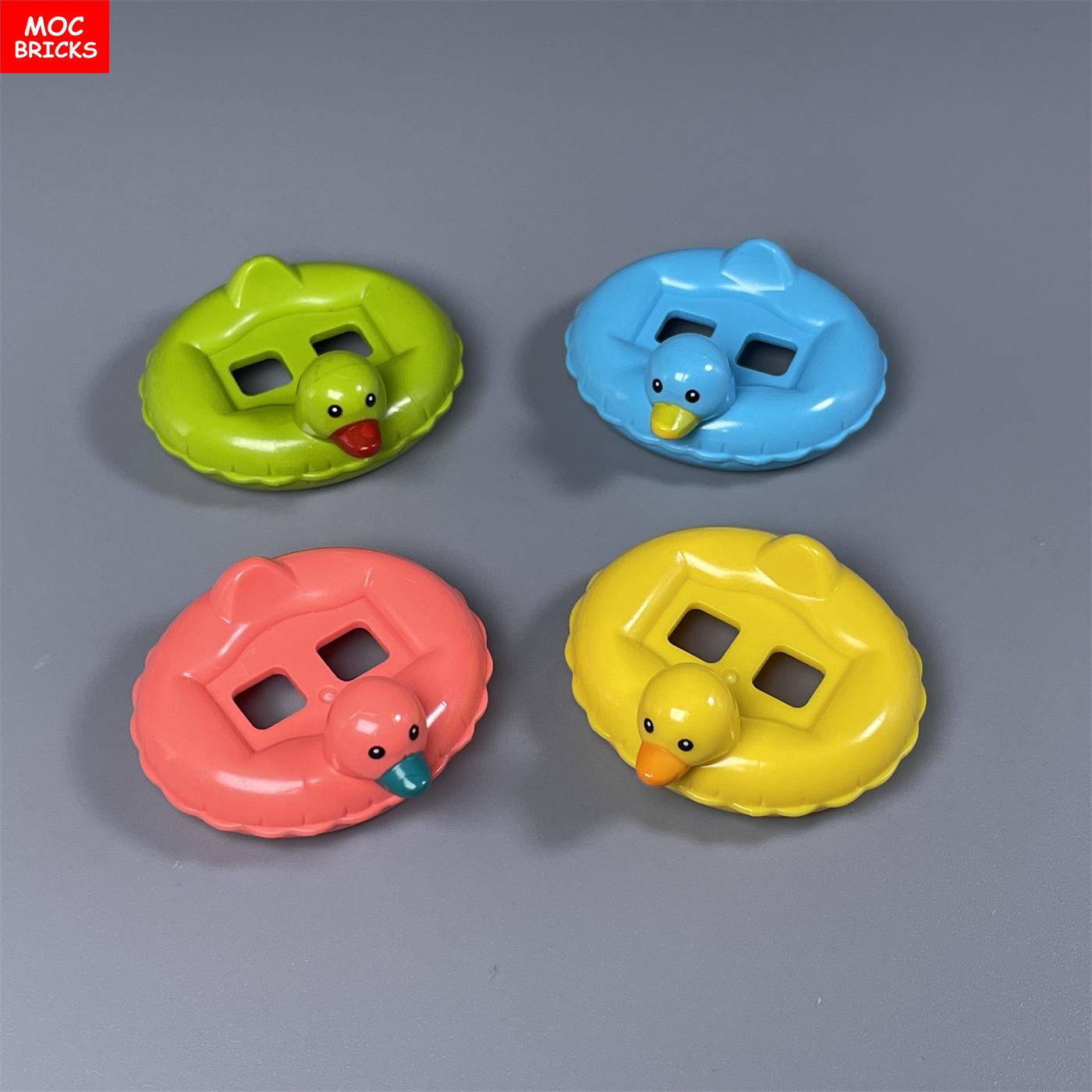 MOC Bausteine Schwimmreifen Ente Bedrucktes Teil See Bauernhof Szene Stadt Zubehör Aussicht DIY Lernorientiert Bausteine Freunde Geschenke