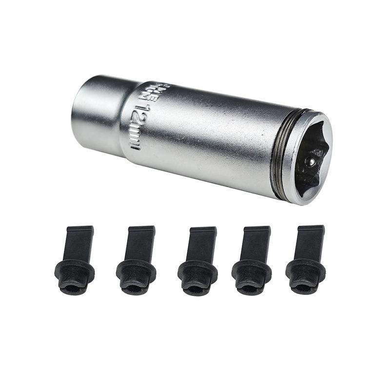 18PC 3/8" 1/4" Drive Glow Plug Removal Socket Set Thin Slotted Tool Kit 8mm,9mm and 10mm deep sockets Replacement tool kit