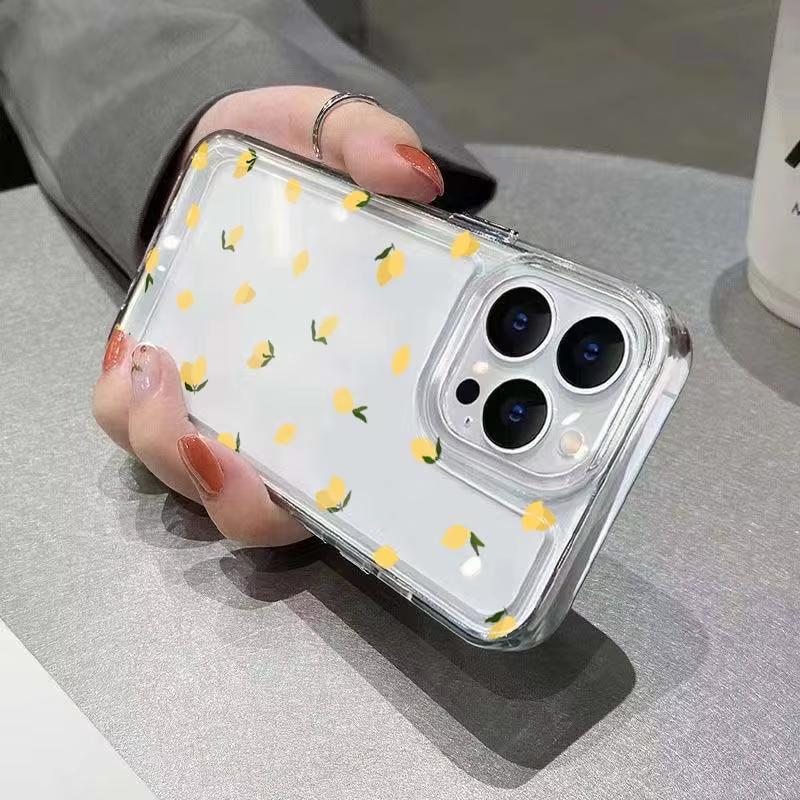 Summer Lemon Fresh Clear Phone Case for iPhone 17 16 15 14 13 12 11 Series Pro Max Plus Double Layer Protection